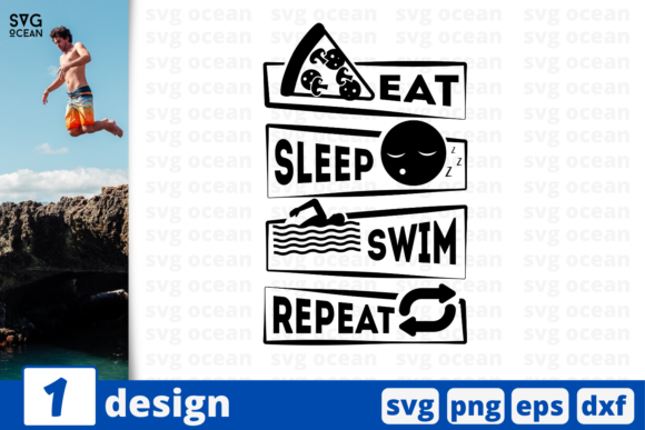Eat Swim Sleep Repeat Quote Graphics and Crafts