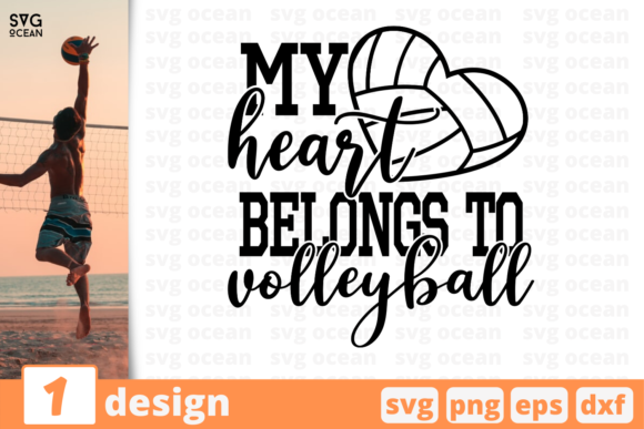 My Heart Belongs to Volleyball Graphics and Crafts