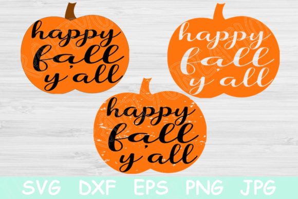 Pumpkin with Happy Fall Yall: Graphics and Crafts for Digital Publishing
