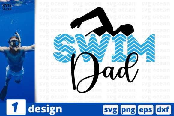 Swim Dad: Graphics for Crafts and Commercial Use